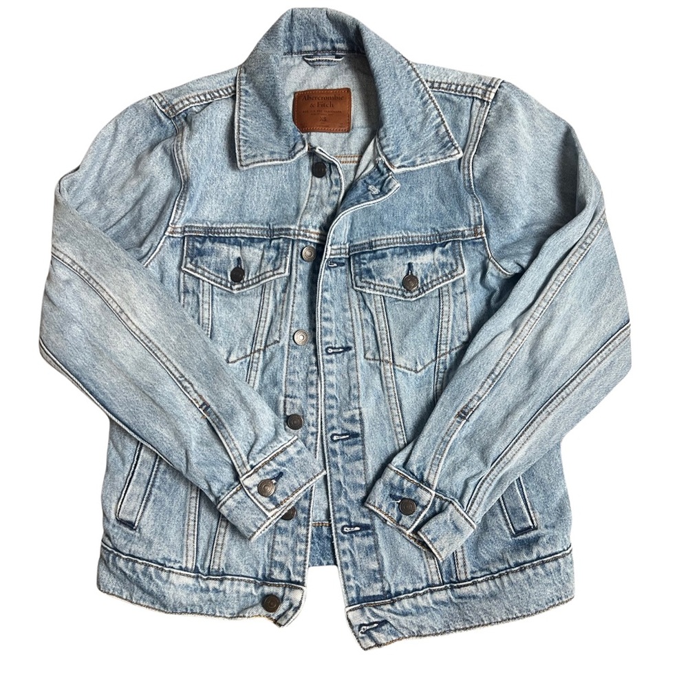 Abercrombie and Fitch Denim Trucker Distressed Jacket
